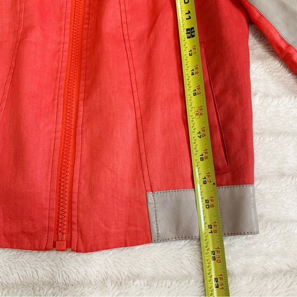 HELMUT LANG Red Linen Twill Bomber Jacket Sz S - Picture 6 of 8